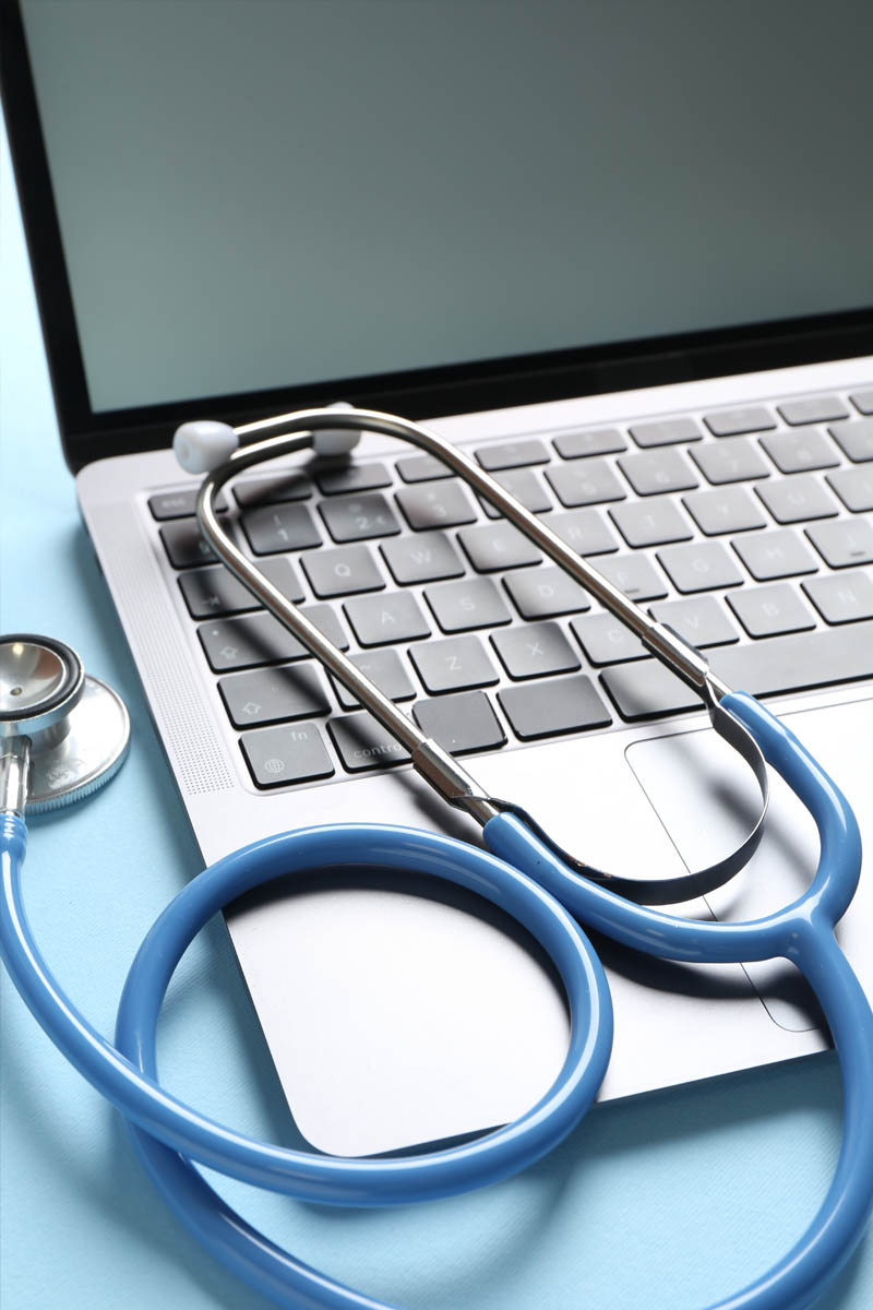 Illustration de stéthoscope, soins et graphiques de santé