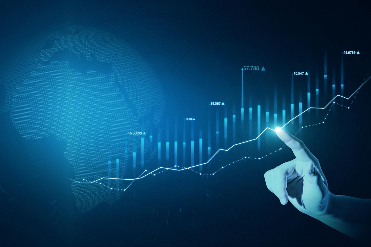 Illustration de graphiques statistiques, courbes et diagrammes