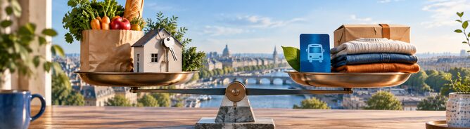 Panier de courses et arbitrages du budget illustrant la consommation des m&eacute;nages